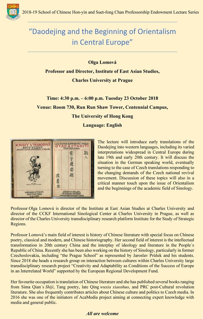 Daodejing and the Beginning of Orientalism in Central Europe